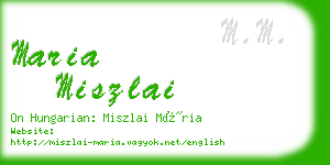 maria miszlai business card